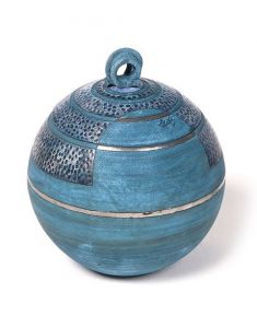 Urn keramiek 'Cirkels' blauw