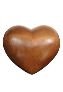 Hart urn van hout - donker gebeitst