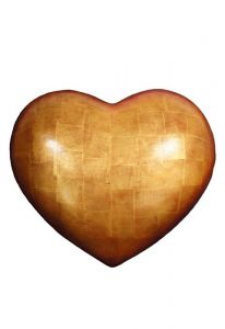 Hart urn van hout - Gold leaf