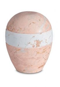 Porseleinen urn 'Planet' - Roze marmer motief
