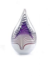 As-druppel urn van kristalglas paars