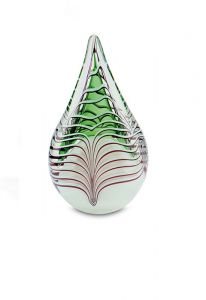 As-druppel urn van kristalglas groen