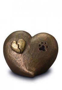 Dieren urn met pootafdruk 'Gebroken hart'