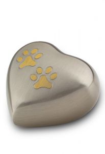 Dierenurn hartje met twee pootafdrukken | small