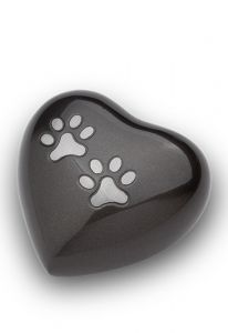 Dierenurn hart grijs met pootafdrukken