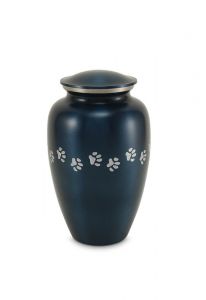 Dierenurn 3.3 liter 'Pootafdrukken' blauw