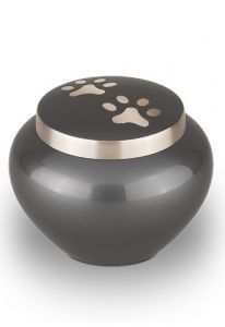 Dierenurn met twee zilverkleurige pootafdrukken | small