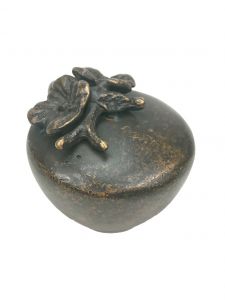 Bronzen mini urn met viooltje