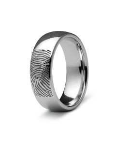 Zilveren ring met vingerafdruk