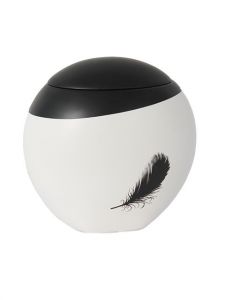 Glasfiber urn 'Éole' zwart en wit