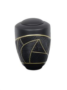 Glasfiber urn 'Écheril' - zwart
