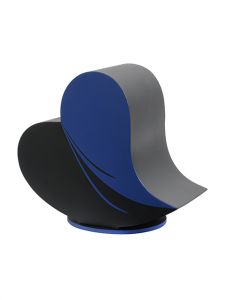 Glasfiber urn 'Hart' zwart-blauw