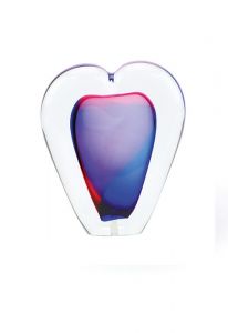 Hartvormige mini urn van kristalglas 'Memorie'
