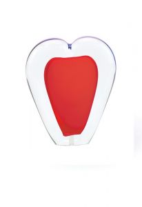 Hartvormige mini urn van kristalglas 'Memorie'