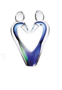 Hartvormige mini urn van kristalglas 'Love'
