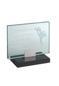 Gedenksteen glasplaat met aronskelk