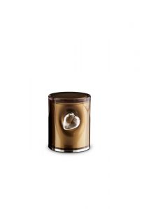 Kristal glazen mini urn met hart bruin