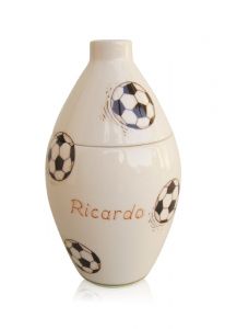 Handbeschilderde voetbal mini urn vaas