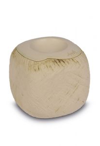 Handgemaakte mini urn 'Zaria' almost white