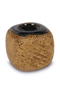 Handgemaakte mini urn 'Zaria' bruin