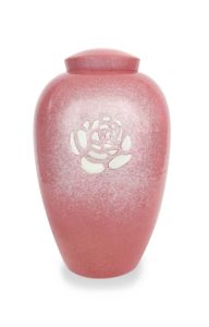 Keramische urn met een roos