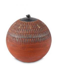 Handgemaakte keramische urn steenrood
