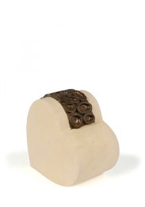 Hartvormige mini urn 'Toegewijde liefde'