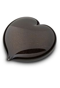 Hartvormige kristalglazen mini urn - bronskleurig