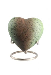 Hartvormige mini urn 'Elegance' met granietlook (incl. voetje)