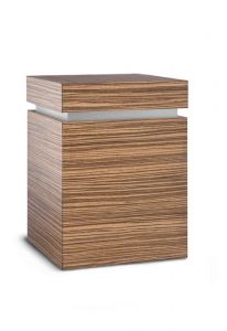 Houten urn met fineer afwerking 'Zebrano'