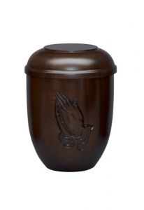 Houten urn 'gebed'