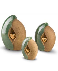 Keramische mini urn met hartje