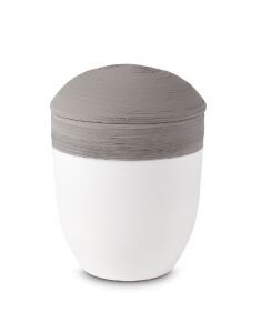 Keramische urn 'Horizon' grijs/wit