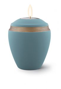 Kaarshouder mini urn met goudkleurig ringen in verschillende kleuren