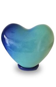 Handgemaakte kinderurn 'Hart' blauw/groen