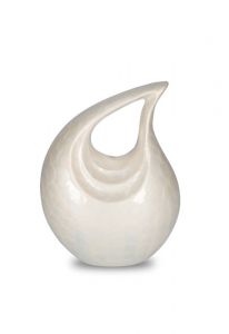 Aluminium mini urn 'Traandruppel' hoogglans beige