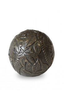 Bronzen mini urn 'Bladeren'