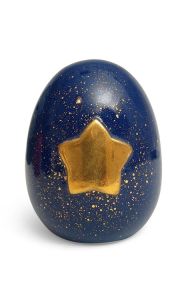Handgemaakte mini urn met goudkleurige ster