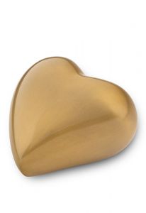 Hartvormige mini urn goudkleurig mat