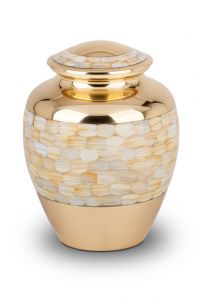 Messing urn goudkleurig met parelmoer