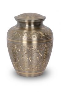 Messing urn met zilver- en goudkleur design