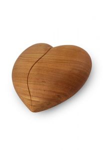 Mini duo urn hart van satijn geolied kersenhout