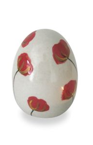 Handgemaakte mini urn 'Klaprozen'