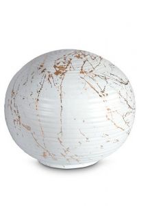 Mini urn porselein 'Sfera' - Carrara marmer met goudkleurige aders motief