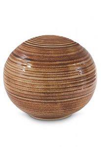 Mini urn porselein 'Sfera' - Roestbruin - handgeschilderd