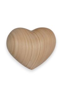 Hart mini urne van onbehandeld kersenhout