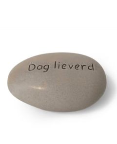 Handgemaakte mini urn kiezel 'Dag lieverd'