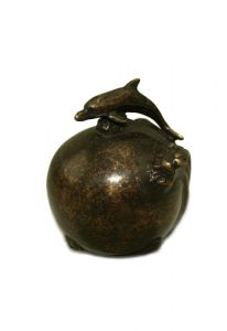 Bronzen mini urn met dolfijn