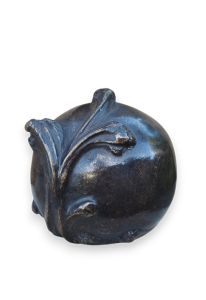 Bronzen mini urn met bloem
