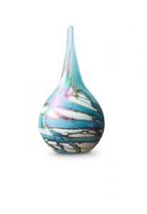 Druppelvormige mini urn van kristalglas 'Nova'
